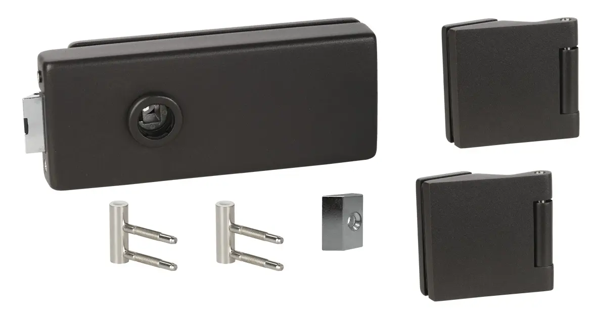 Zestaw okuć do drzwi przeszklonych Palma wygląd stali czarnej - Südmetall