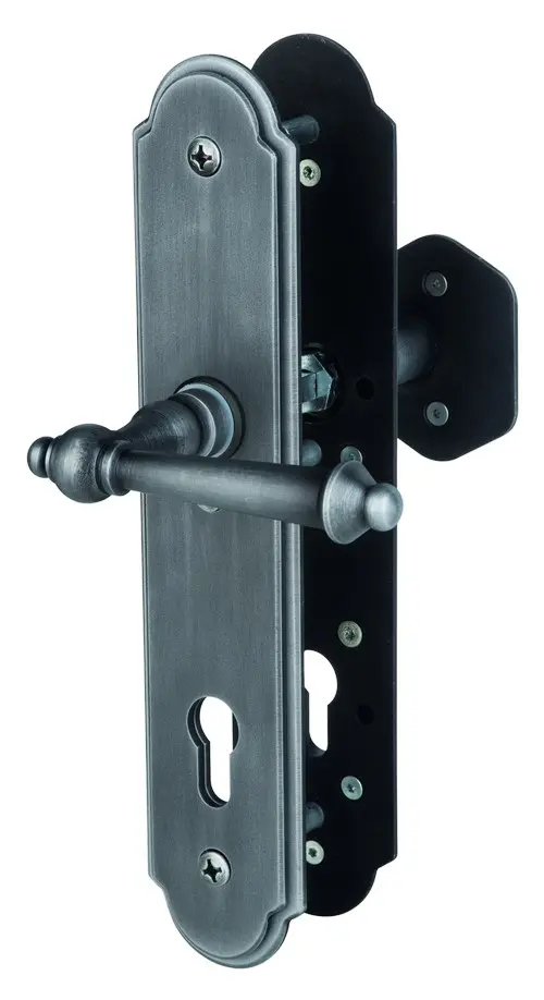 Sicura Seekirchen II-LS/LS stal czarna satynowana, zamek z zabezpieczeniem przed zmianą do drzwi wejściowych do domu - Südmetall