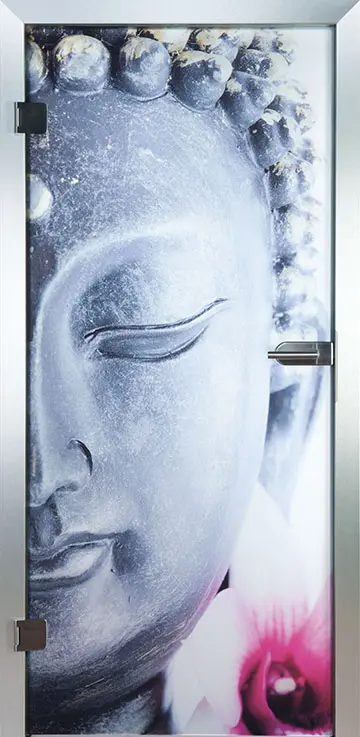 Buddha drzwi szklane Piktura Loft - drzwi z nadrukiem kolorowym