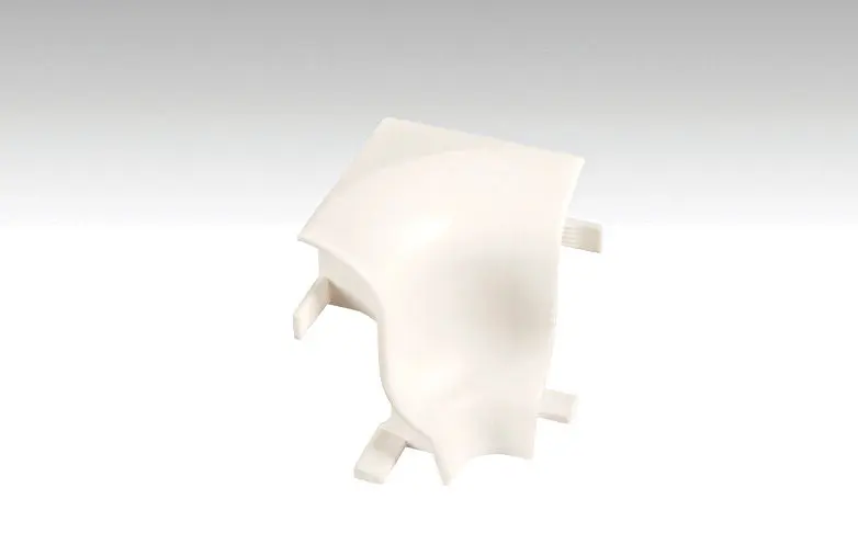 Neutralny, biały narożnik wewnętrzny do profilowanych listew przypodłogowych - Interio