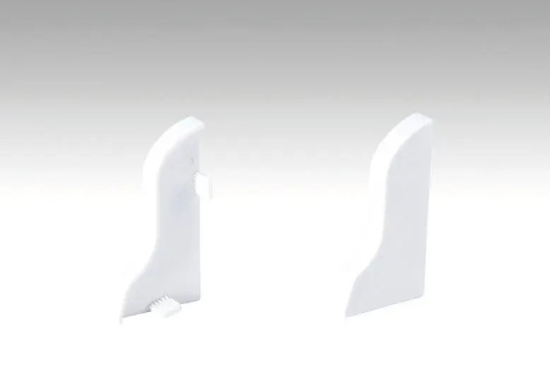 Neutralna, biała zaślepka do profilowanej listwy przypodłogowej - Interio