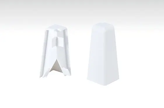 Neutralny biały narożnik zewnętrzny do listwy przypodłogowej profil 3 PK - MEISTER