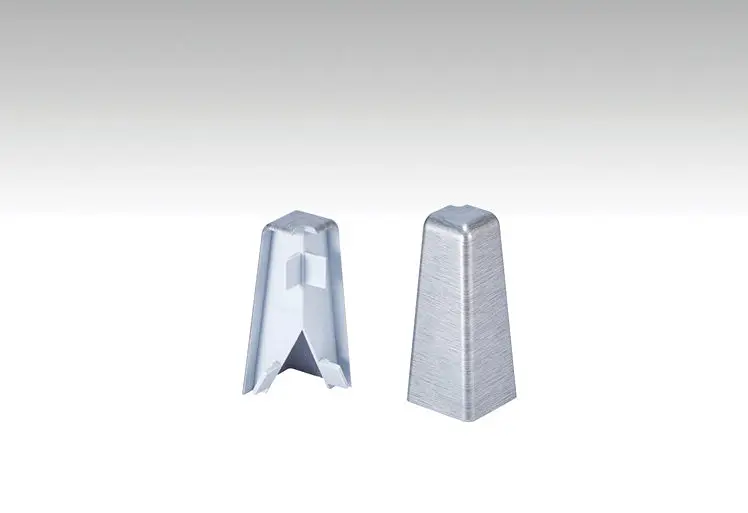 Neutralny narożnik zewnętrzny w optyka stali nierdzewnej do listwy przypodłogowej profil 3 PK - MEISTER