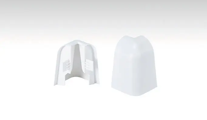 Neutralny, biały narożnik zewnętrzny do listwy przypodłogowej profil 2 PK - MEISTER