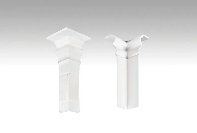 Neutralny, biały narożnik wewnętrzny do listew przypodłogowych 12 PK (samoprzylepny) - MEISTER