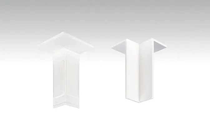 Neutralny, biały narożnik wewnętrzny do listew przypodłogowych 8 PK/18 PK (samoprzylepny) - MEISTER