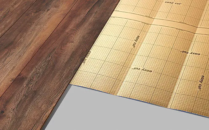 Widok układania podkładu LVT PS+ fold 1,5 Aqua-Stop 10,2 m² PROBASE design - Proline