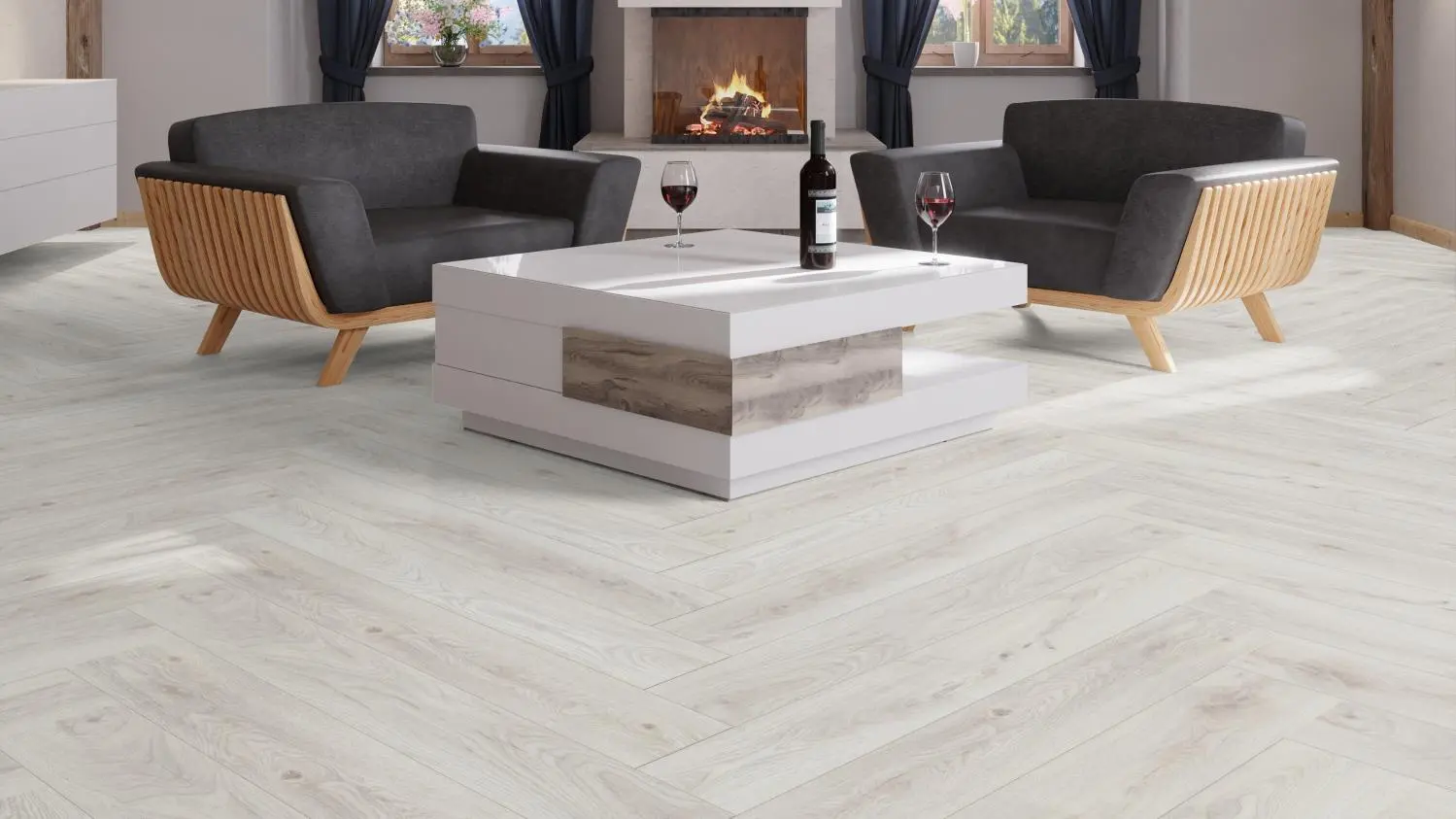 KRONO ORIGINAL panele laminowane Chantilly dąb 5953 Herringbone