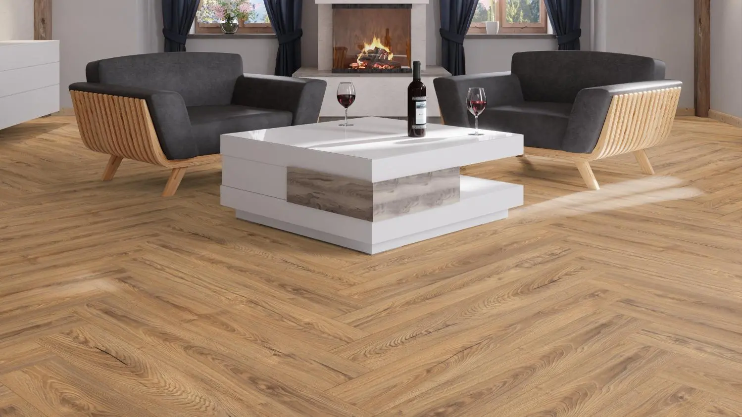 KRONO ORIGINAL panele laminowane dąb Inca Carpenter K476 Herringbone