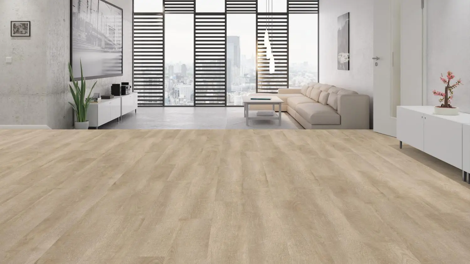 Widok TARKETT panele winylowe na klick antyczny dąb beżowy Weathered iD Click Ultimate 70 The Classics zdjęcie 1