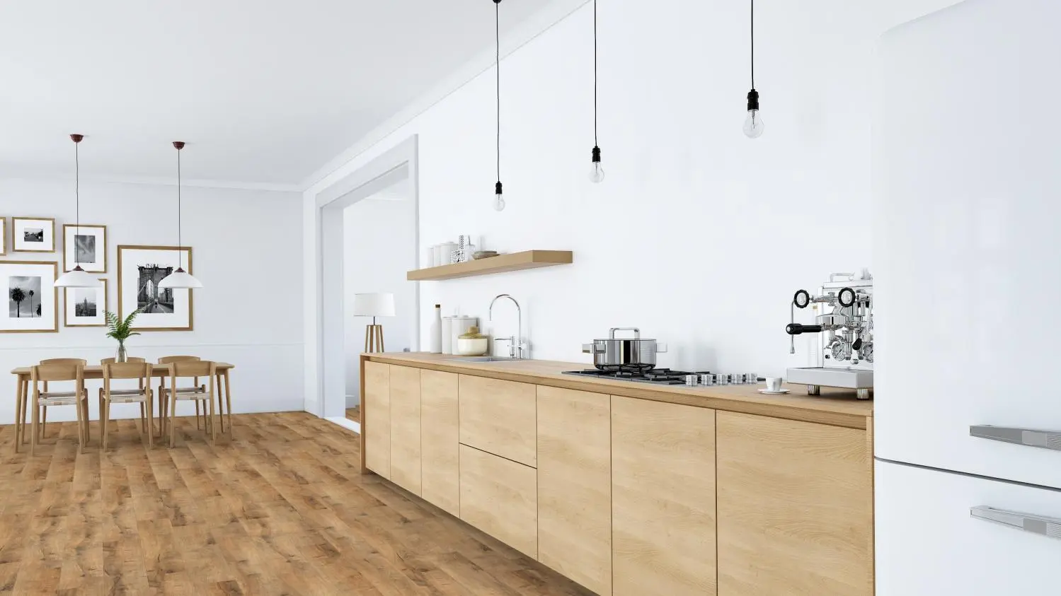 Panele laminowane dąb naturalny szary strukturyzowana 1-lamelowy Expert