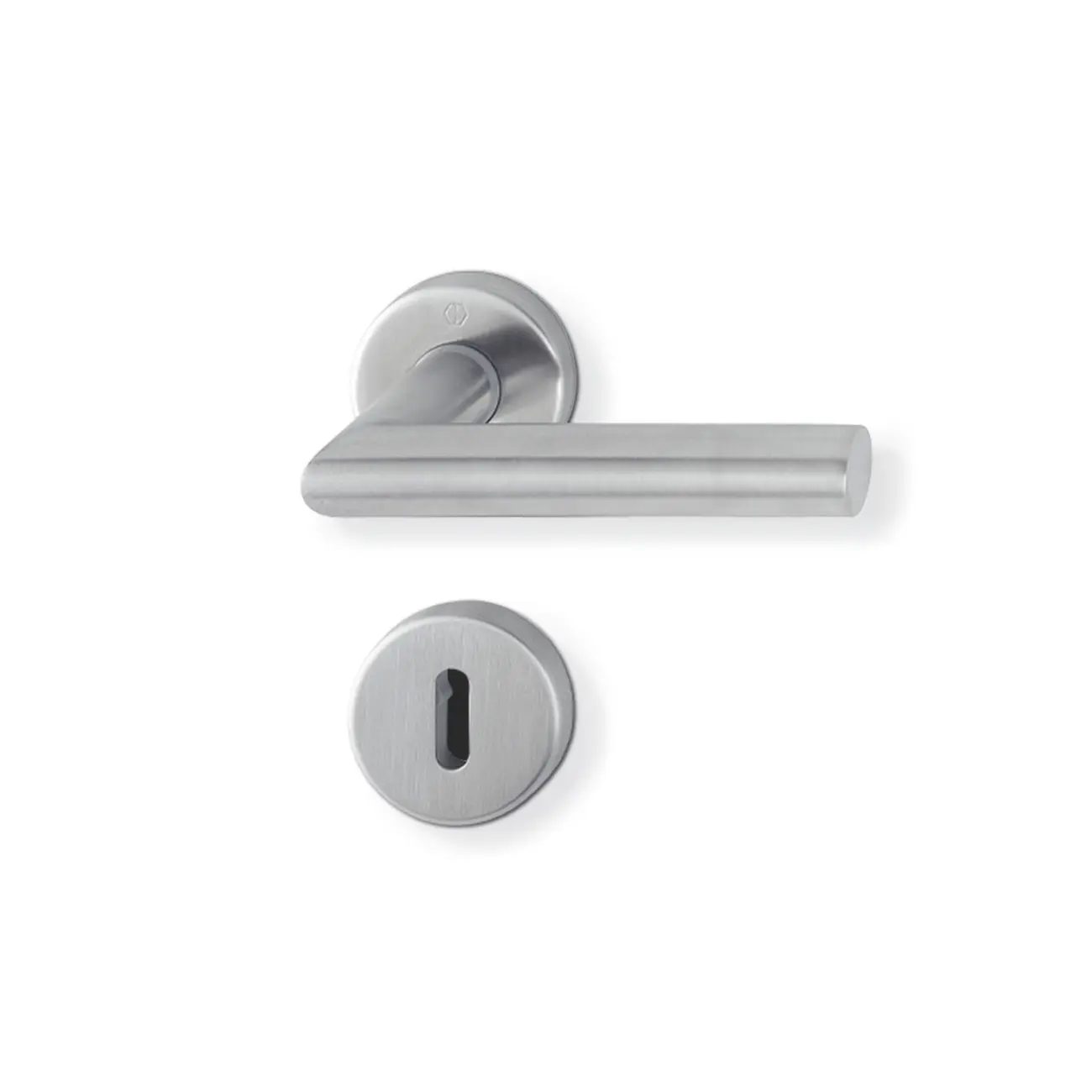 Klamka Amsterdam stal szlachetna rozeta okrągła wykonanie pod klucz pokojowy BB - HOPPE