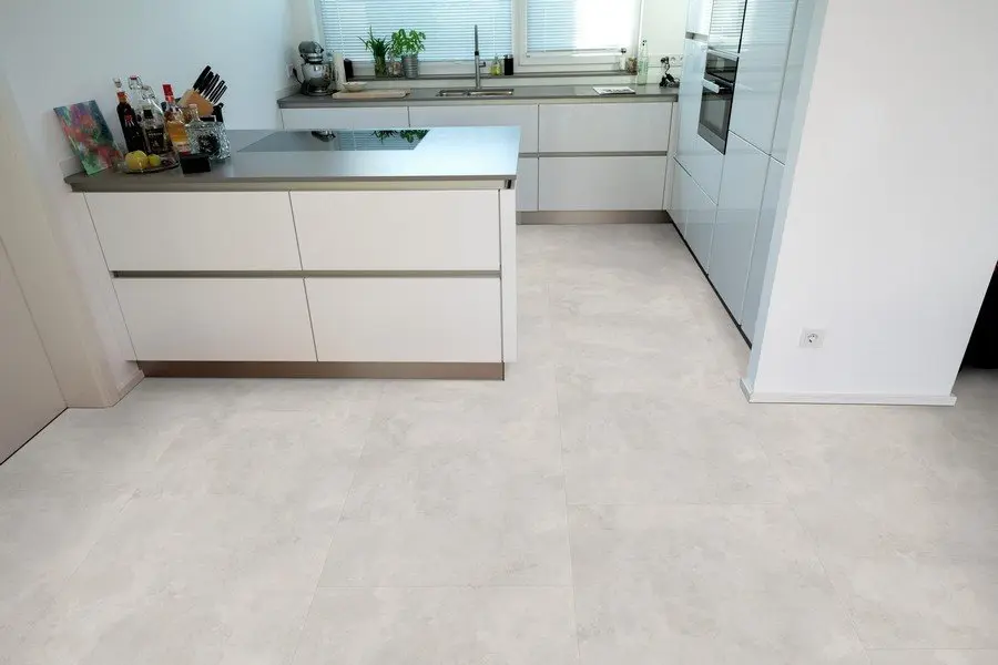 Designerskie panele winylowe na klick Flame imitacja kamienia format glazury XL NATURE