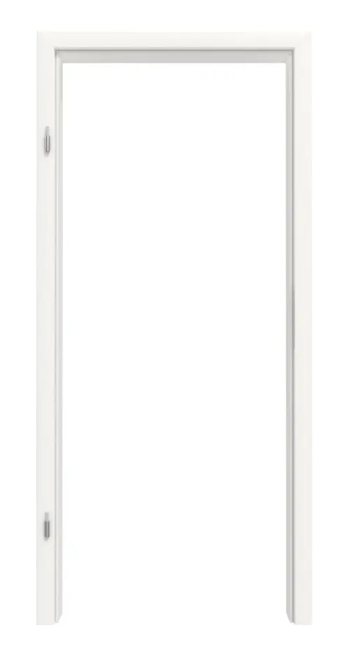 Widok z przodu ościeżnica HUGA biały lakier dekor podobny do RAL 9016 Durat Basic z zaokrąglony krawędź