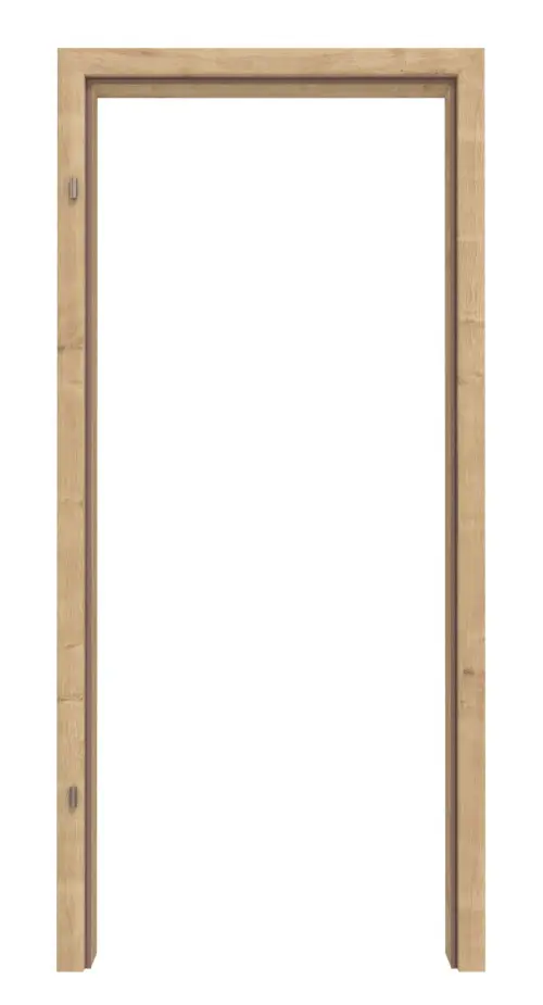 Widok z przodu ościeżnicy dąb sękaty Basic Durat do drzwi wejściowych do mieszkania (zaokrąglony krawędź) - Huga