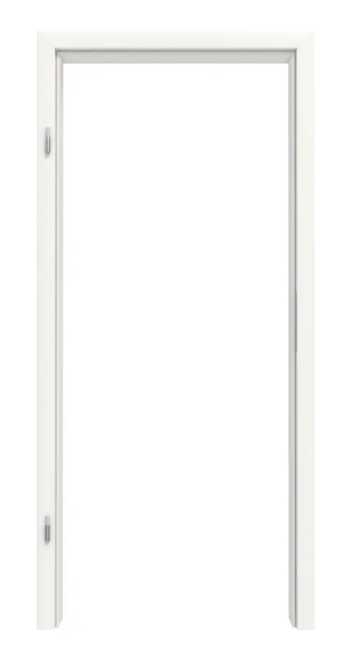 Widok z przodu ościeżnicy HUGA, biały lakier podobny do RAL 9016 z zaokrągloną krawędzią