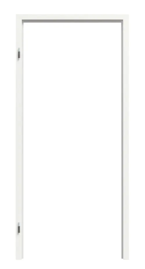 Widok frontowy: rama blokowa, drzwi gładkie premium, biały lakier RAL 9016