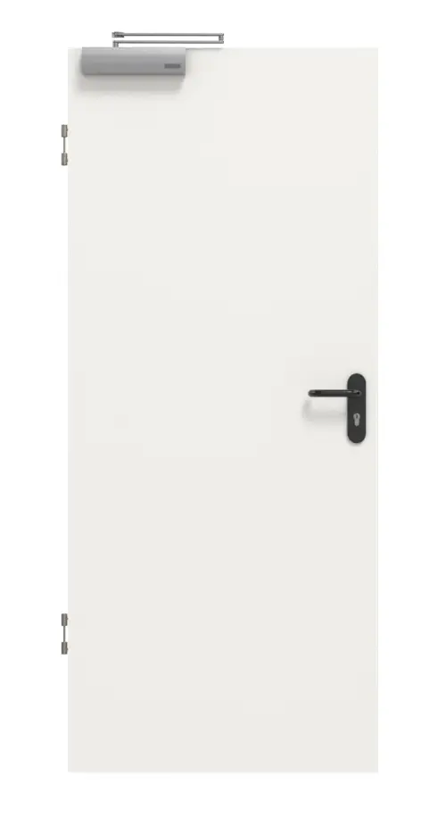 Widok frontowy biały RAL 9016 Basic Durat drzwi przeciwpożarowe - Huga