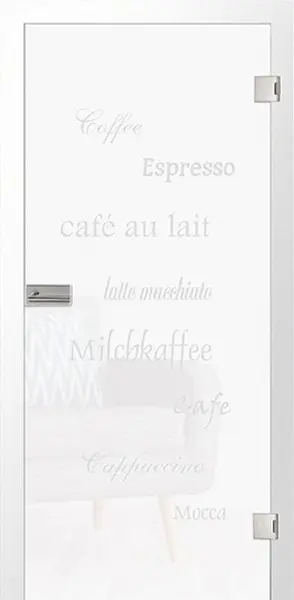 Zdjęcie drzwi przeszklonych Cafe 2 Mattprint z motywem i matową powierzchnią - Erkelenz