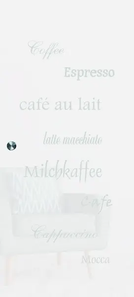 Zdjęcie całoszklanych drzwi przesuwnych Cafe 2 Mattprint z motywem i matową powierzchnią - Erkelenz