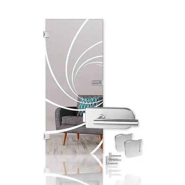 Cristall matowienie drzwi przeszklone z motywem matowy Kompakt w tym zestaw okuć - Erkelenz