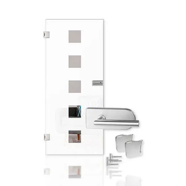 Drzwi przeszklone Cinque z matowieniem i motywem przezroczyste Kompakt w zestawie z zestawem okuć - Erkelenz