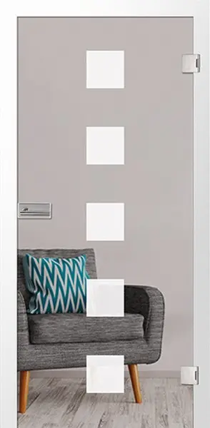 Zdjęcie drzwi przeszklonych Cinque Mattprint z motywem matowym - Erkelenz