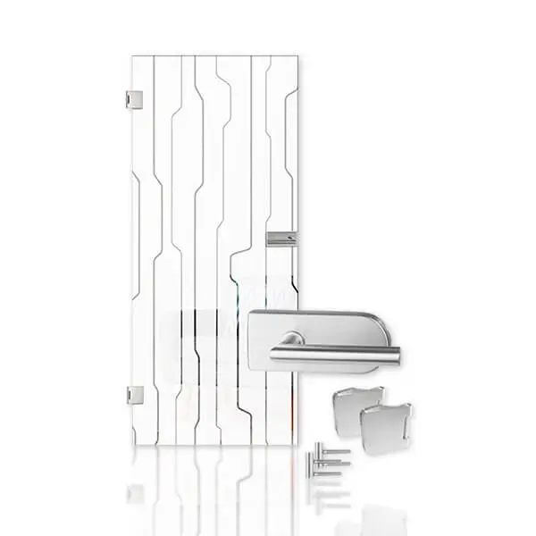 Drzwi szklane Curves z matowieniem, motyw przezroczysty Kompakt, w tym zestaw okuć - Erkelenz