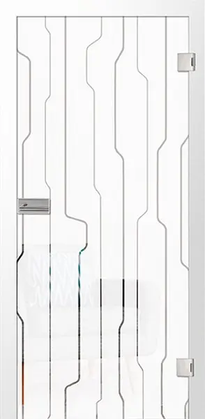 Zdjęcie drzwi przeszklonych Curves Mattprint z motywem przezroczystym - Erkelenz