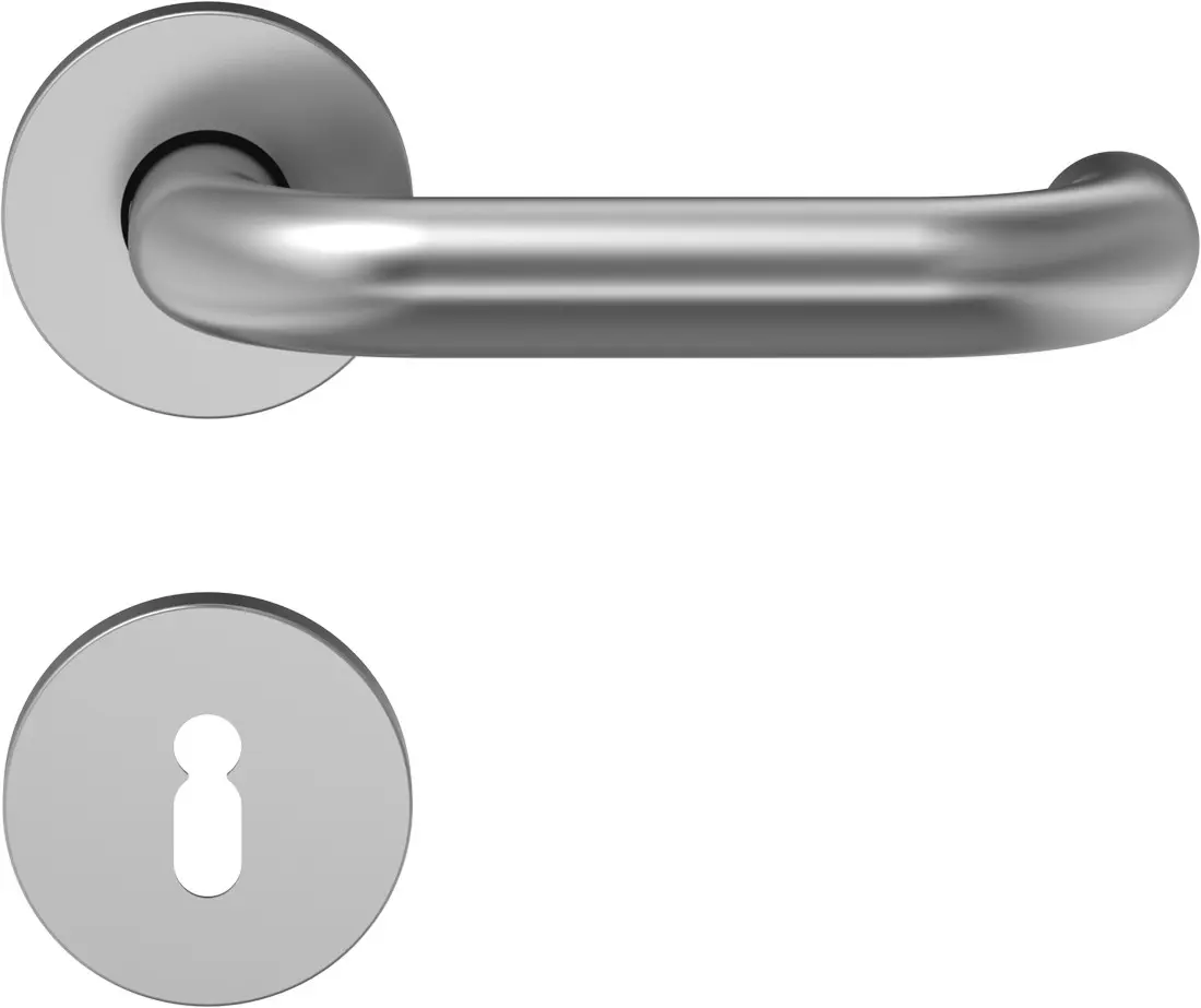 Widok na klamki D110 aluminium F1 z okrągłą rozetą - ECO