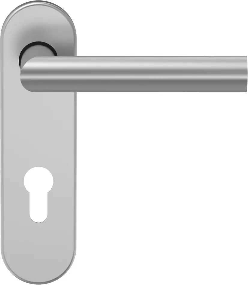 Widok D310 okucie przeciwpożarowe klamka-klamka aluminium F1 z krótką tarczą - ECO