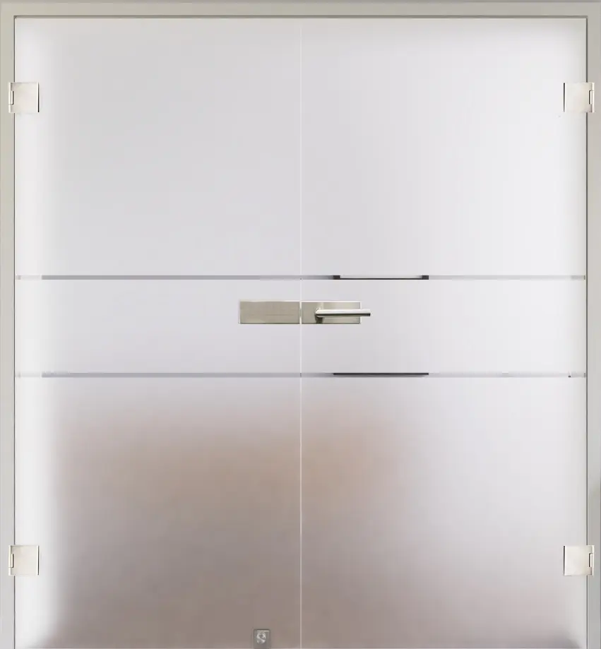 Zdjęcie z modelem 334 całoszklane drzwi dwuskrzydłowe