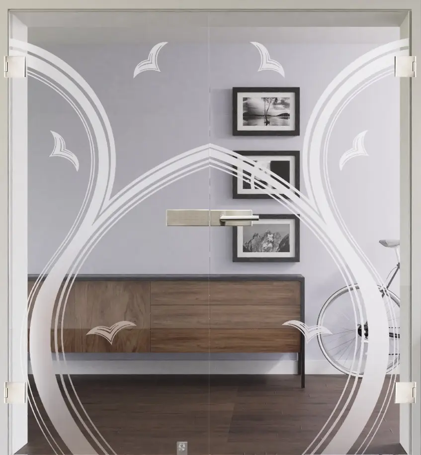 Zdjęcie z modelem 3508 całoszklanych drzwi dwuskrzydłowych