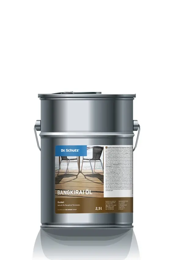 Widok na olej Bangkirai 2,5 l do różnych powierzchni - Dr. Schutz