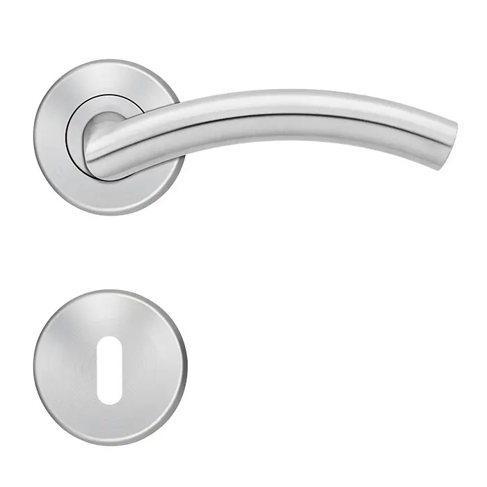 Klamka drzwiowa KARCHER DESIGN Slim Style E400 rozeta clip stal szlachetna matowa okrągła rozeta 