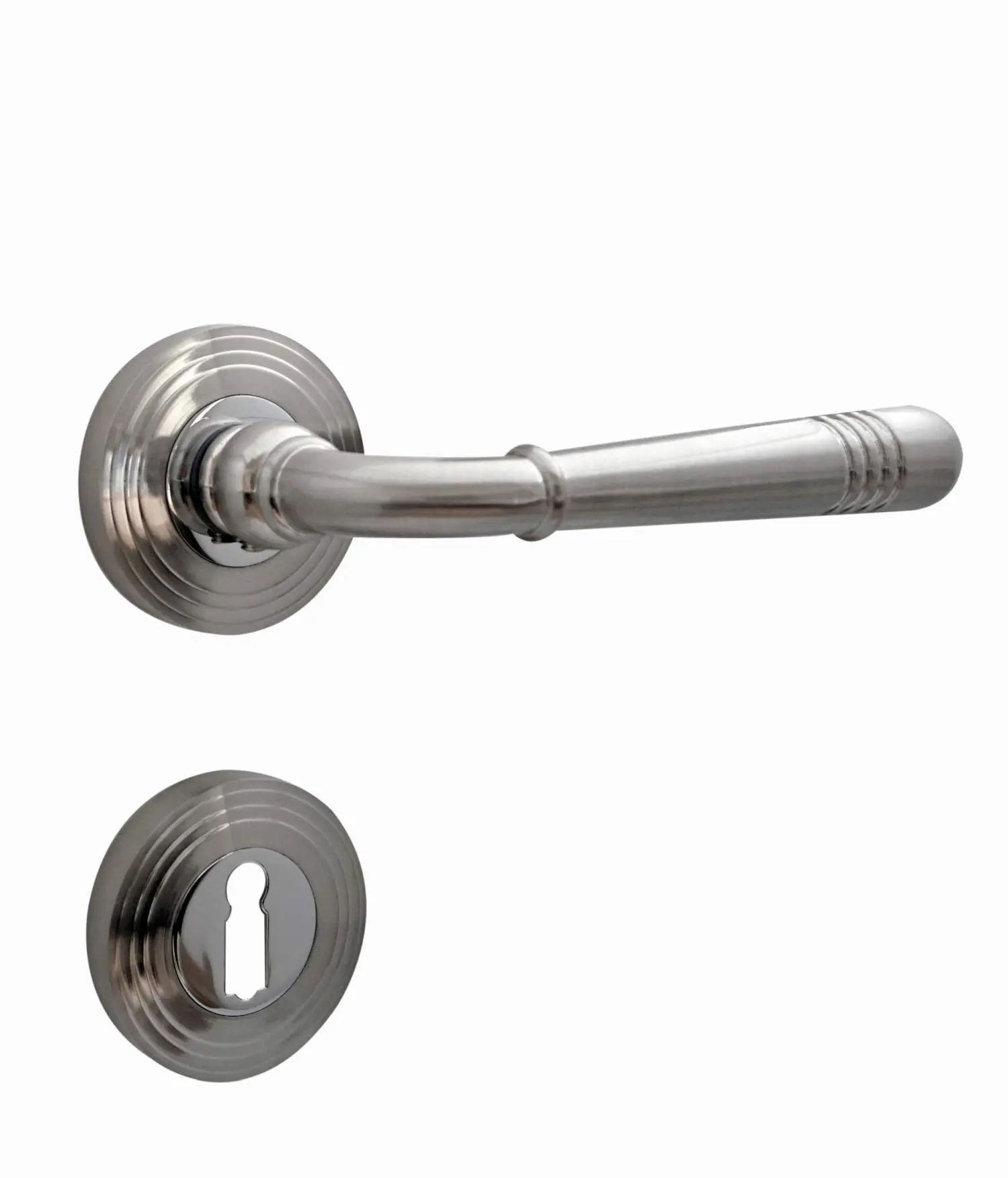 PROGRIFF Klamka drzwiowa Helena znal nikiel matowy Okrągłe rozety 