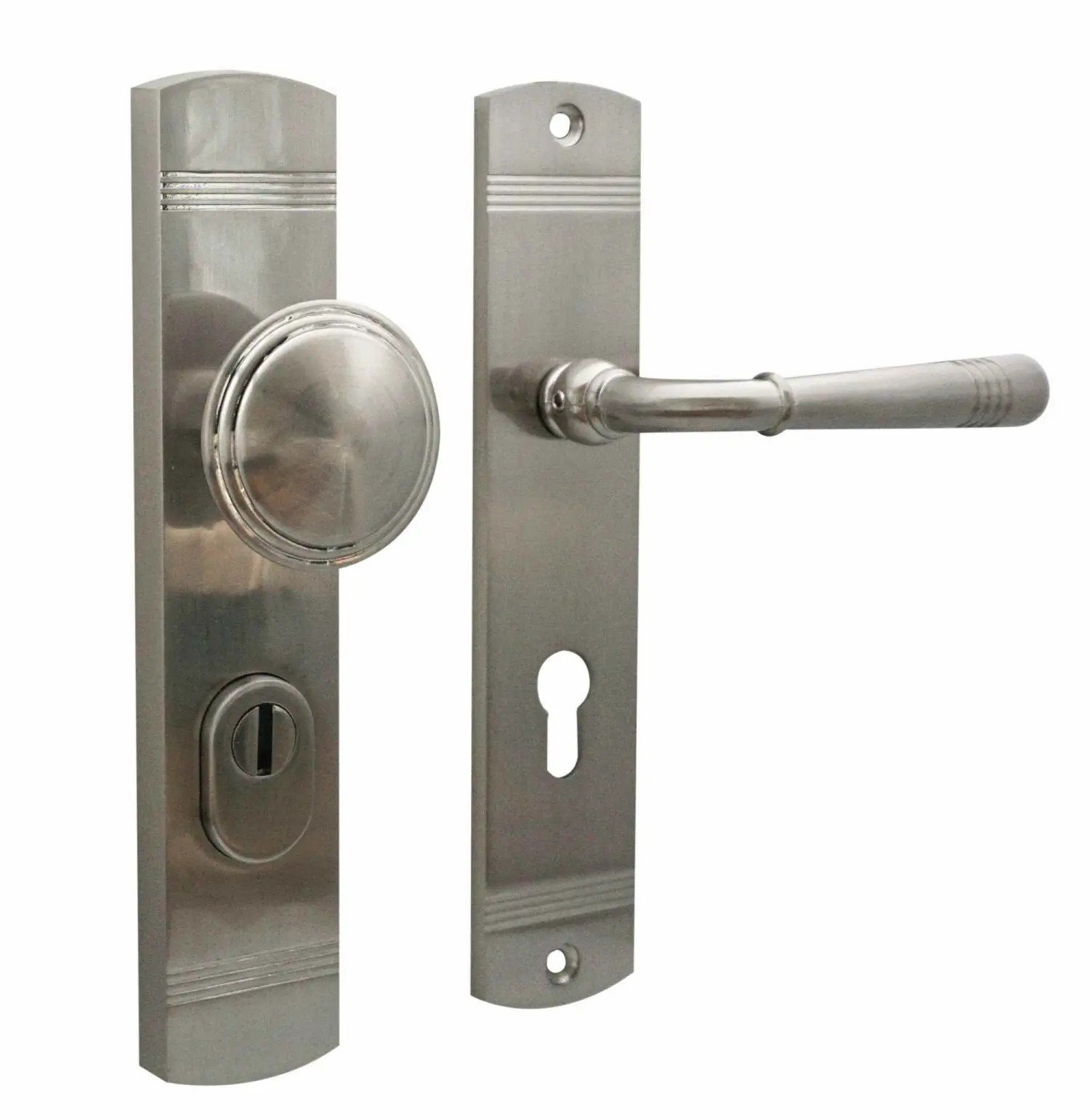 PROGRIFF zamek z zabezpieczeniem przed zmianą do drzwi wejściowych do domu Helena nikiel matowy