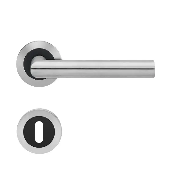 Rhodos ER28 BiColor stal nierdzewna matowa okrągła rozeta zestaw do drzwi pokojowych BB - Karcher design