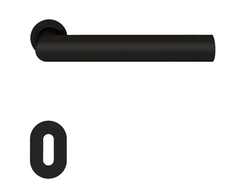 KARCHER design klamka drzwiowa Rhodos ER28 Mini kosmos czarny okrągła rozeta