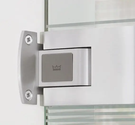 Zawiasy do drzwi wahadłowych DORMA Tensor w kolorze srebrnym EV 1 do montażu ściennego i ościeżnicy - Erkelenz