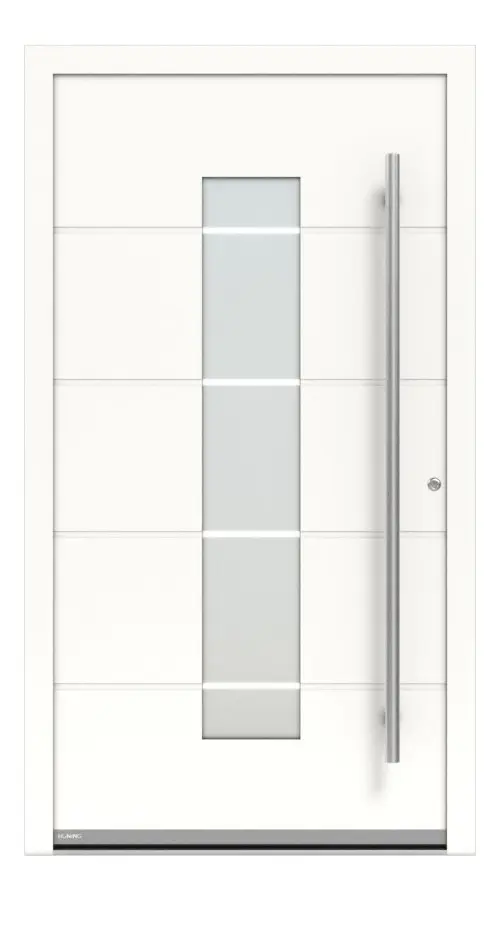 Höning Haustür Schüco Design ICE 1 AT75-ea RAL 9016 glatt-RAL 9016 glatt Frontansicht außen