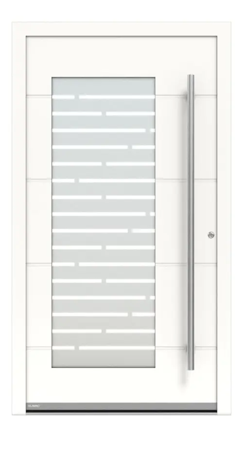 Höning Haustür Schüco Anna AT75-ea RAL 9016 glatt-RAL 9016 glatt Frontansicht außen