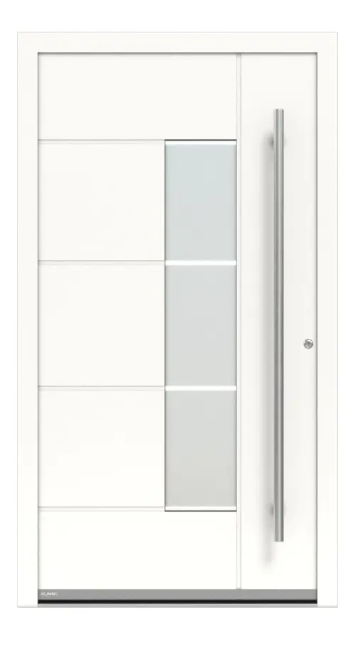 Höning Haustür Schüco Ida AT75-ea RAL 9016 glatt-RAL 9016 glatt Frontansicht außen