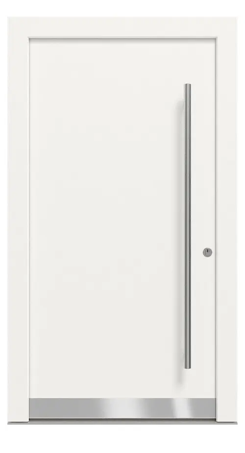 Kneer Haustür Alu-Holz 3-95 201 RAL 9016-Kiefer 2805 Frontansicht außen