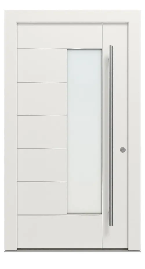 Kneer Haustür Alu-Holz 3-95 206 RAL 9016-Kiefer 2805 Frontansicht außen