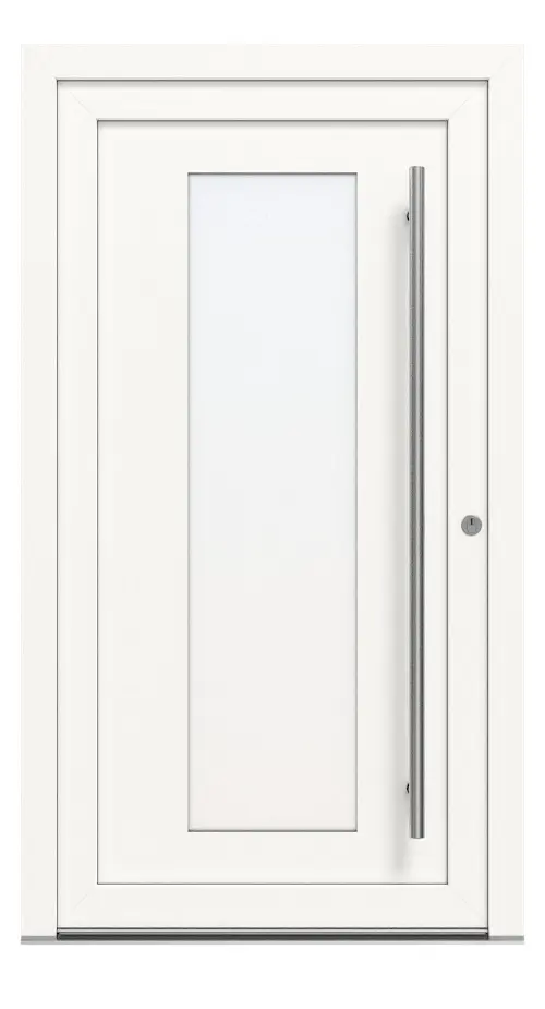 Kneer Haustür Kunststoff KF 404 S 120 RAL 9016-RAL 9016 Frontansicht außen