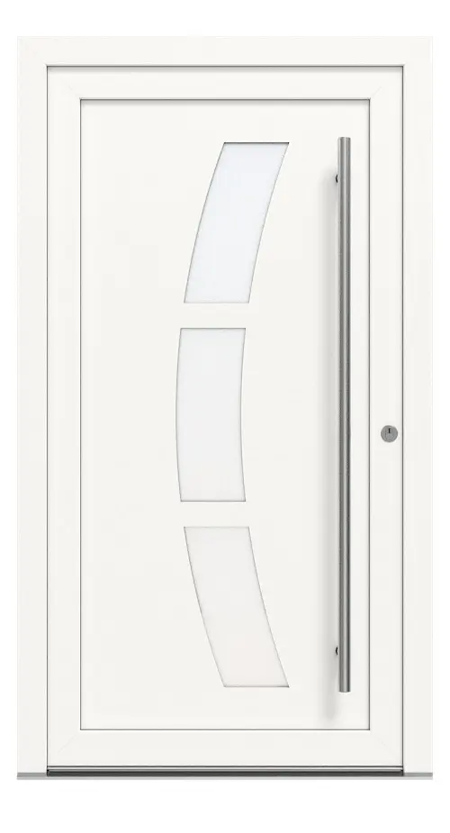 Kneer Haustür Kunststoff KF 404 S 107 RAL 9016-RAL 9016 Frontansicht außen