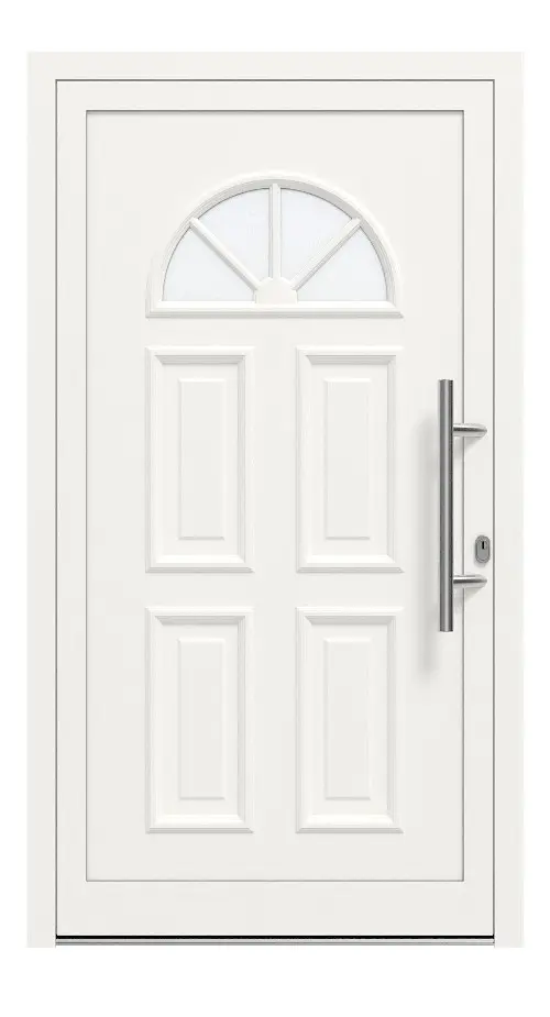 Kneer Haustür Alu AT72 EF 124 RAL 9016-RAL 9016 Frontansicht außen