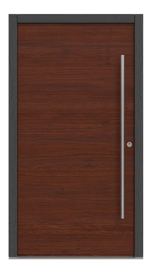 Kneer Haustür Holz 327 Querfurnier Eiche dunkel-Querfurnier Eiche dunkel Frontansicht außen