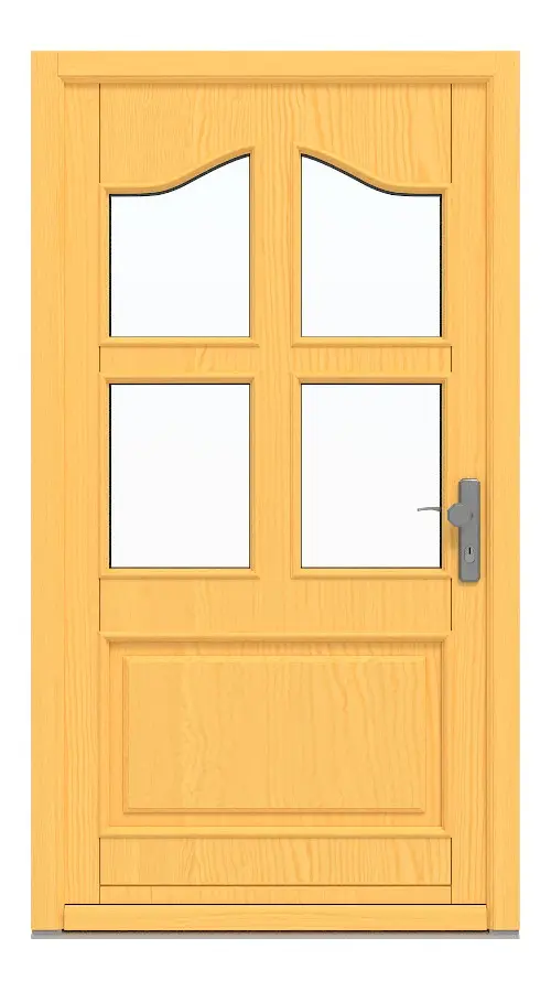 Kneer Haustür Holz 301 Kiefer LAS-12-09-Kiefer LAS-12-09 Frontansicht außen